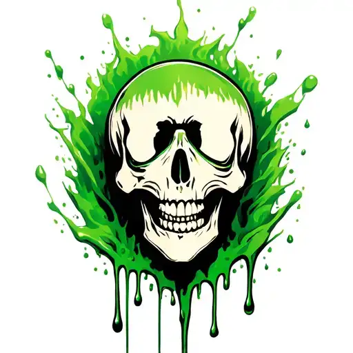 A Cut With Green Blood Dripping No Skull