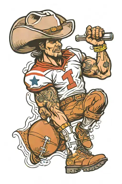 Football Player Wearing Cowboy Hat