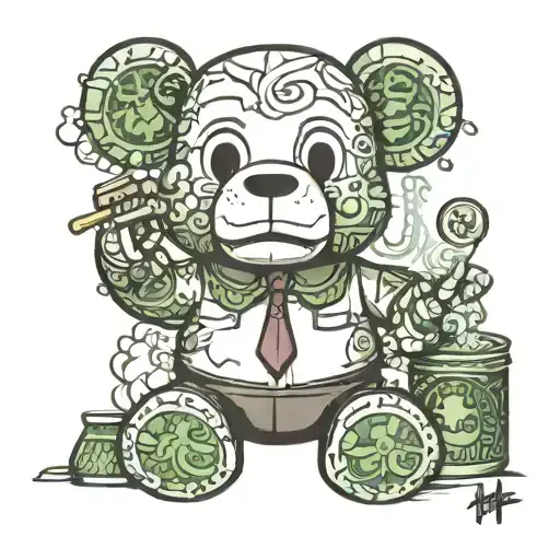 Bearbrick Money Smoke Behind It