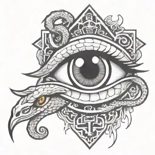 Trust No One Eye Symbol Integrated Intrgrated With Snake