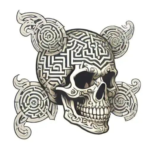 Skull With A Maze In Its Head