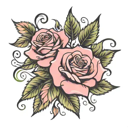 Rose With D And S In Leaves