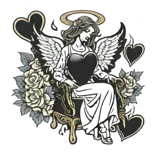 Angel Leaving Aheelchair Wi Hearts