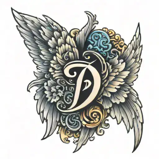 Angel Wing With Letter D