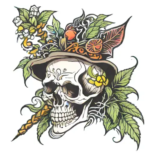 Skull Smoking Weed