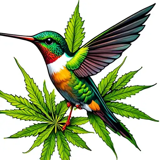 Hummingbird Marijuana Leaf In The Shape
