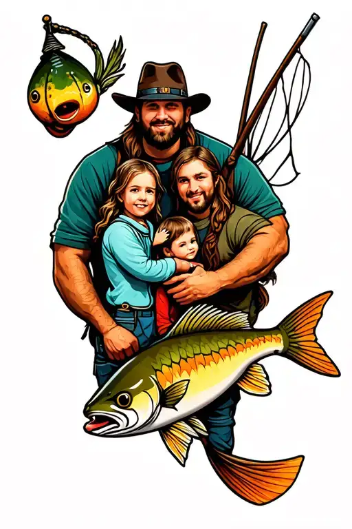 Mountain Hunting Fishing Family