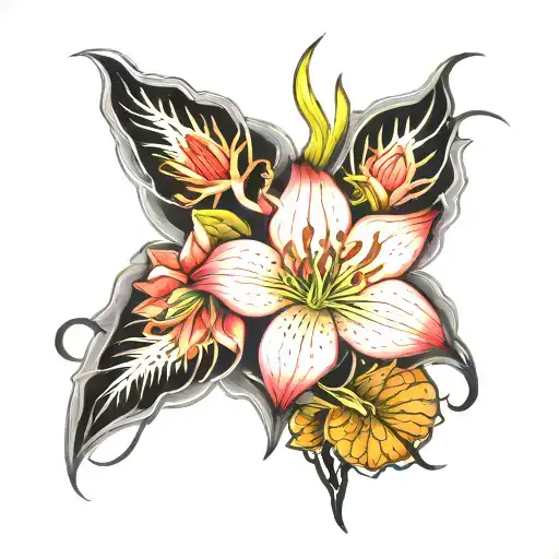 Spider Lily And Lotus Flower