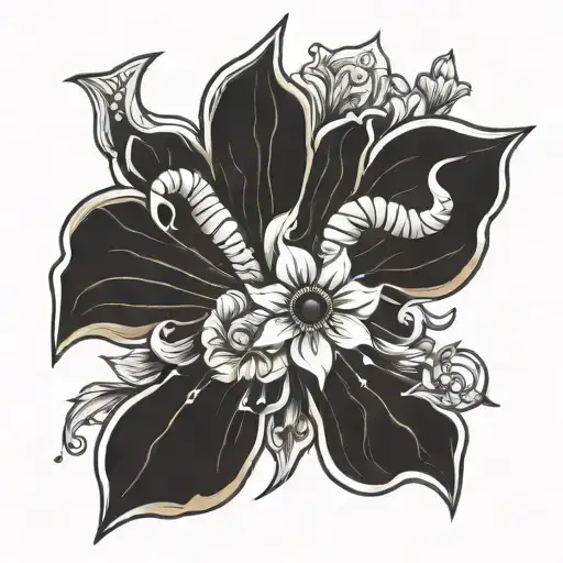 Flower And Sun And Aries Zodiac Sign