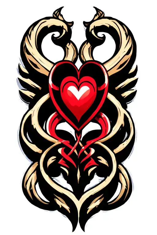 Triskelion With Heart Symbolizing Love
