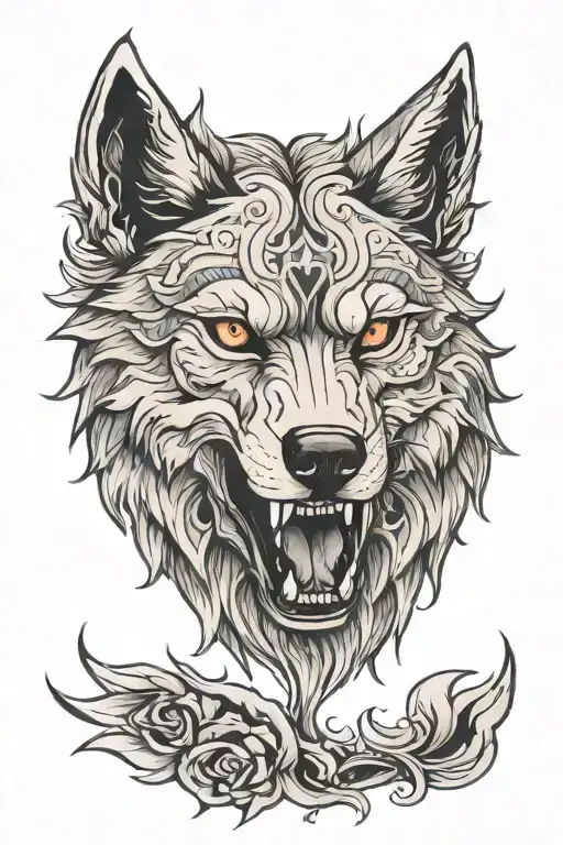 Wolf Face Full Sleve Tattoo On My Arm