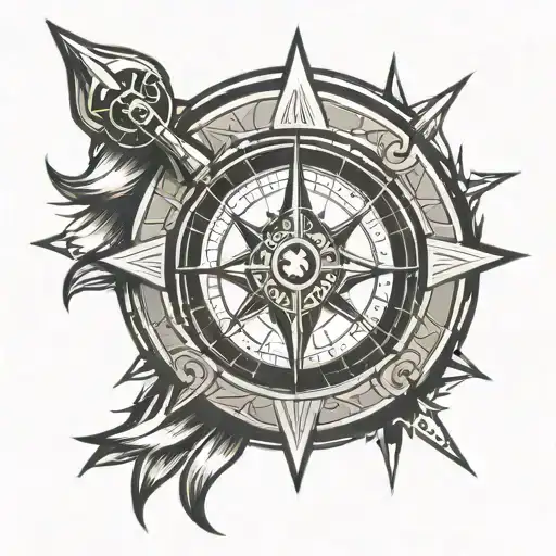 Spartan On The Forearm With A Compass