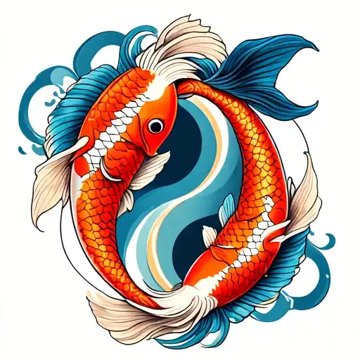 Two Koi Fish Yin Yang