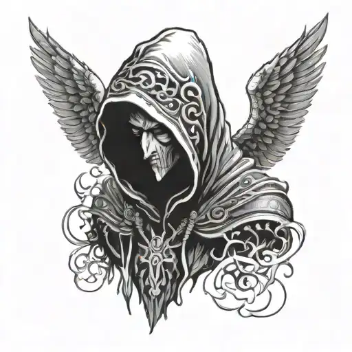 Hooded Dark Angel In Apocalypse