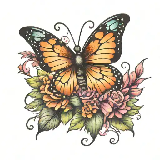 Butterfly With Fairy Garden In Wings