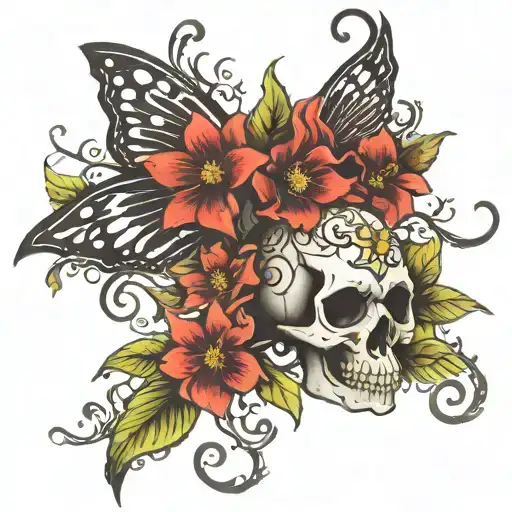 Medusa Taurus Star Flower Skull Butterfly