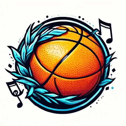 Basketball And Music Notes Forming