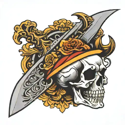 Knife With Skull Side Profile As Blade Edge