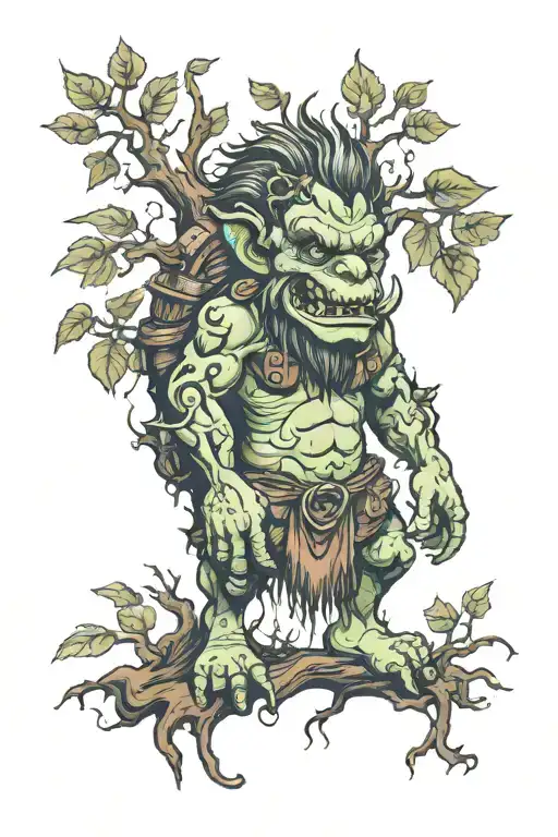 Troll In A Mythical Forest Scene