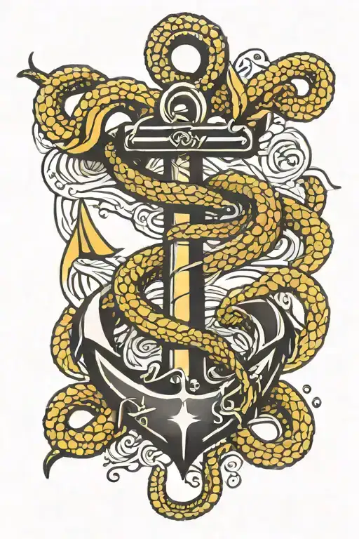 Anchor With The Gadsden Flag Snake Wrapped Around It