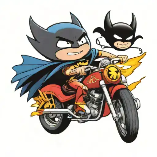 Stewie Griffin With The Avatar Blue Arrow Wearing A Batman Costume While Driving Lightning Mcqueen