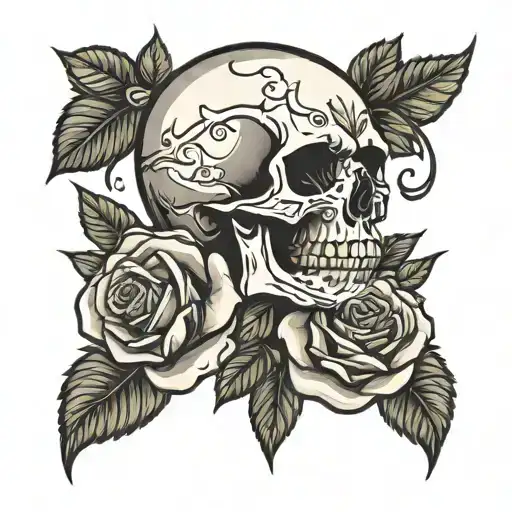 Skull And Rose