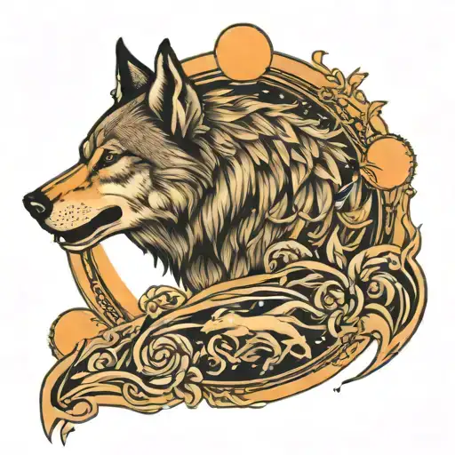 Humza Tattoo With Wolf Howling At The Moon