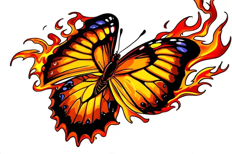 Butterfly With Fire