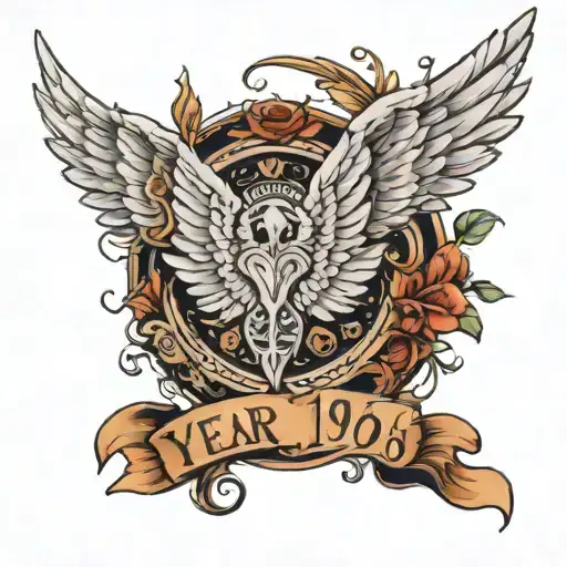 The Year 1956-2021 With Angel Wings Around