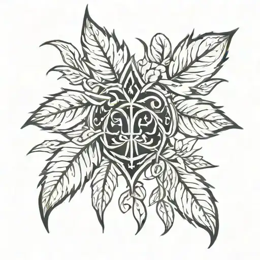 Gothic Sigil Inspired Willow Tree Leaves