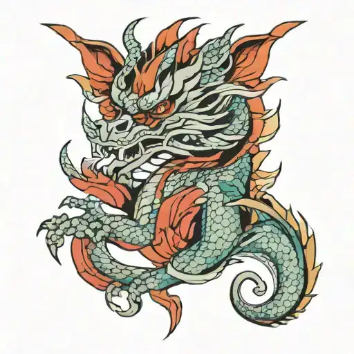 Dragon Tattoo Back Closure