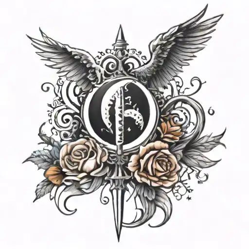 Spine Tattoo With Moon