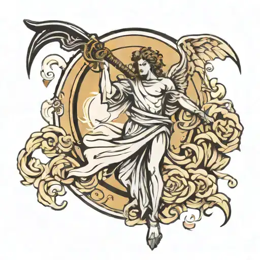 Angel Holding A Scythe