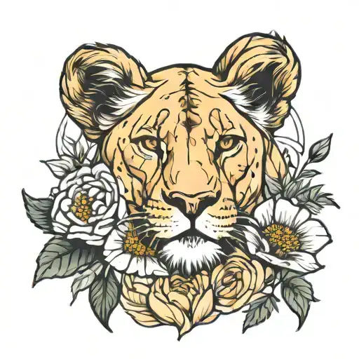 Lioness With Flower's August Birth Flower