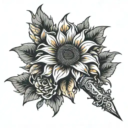 Dagger In Sunflowers