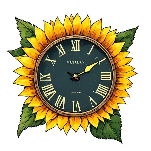 Sunflowers Old Fashione Clock