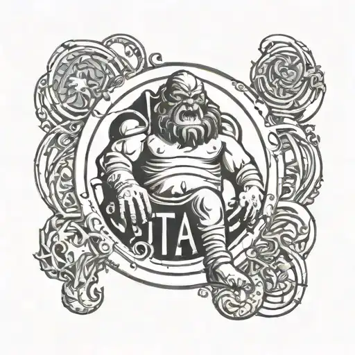 Gargantua With The Word Stay In Morce Code In The Middle And The Word Stay Below