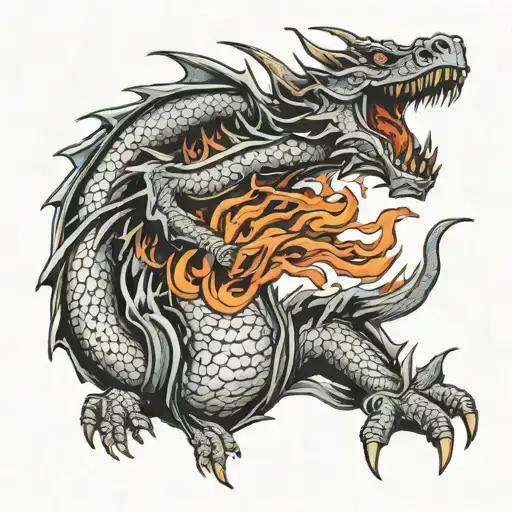 Fire Breathing Dragon Fire Fighter Grappling
