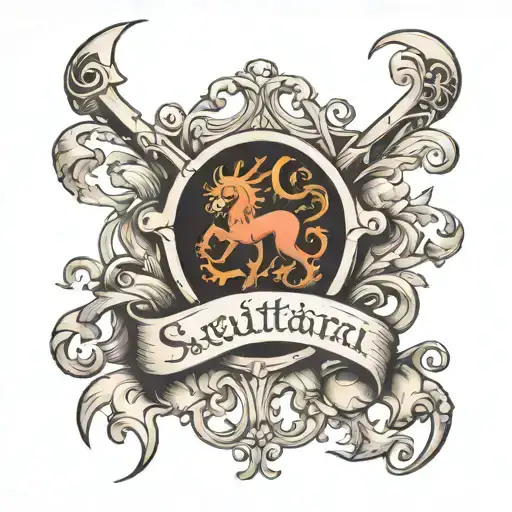 Neil In Old English Font With Sagittarius Sign