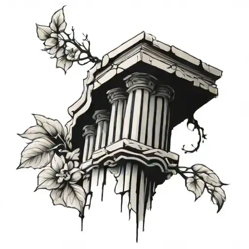 Greek Pillar Broken In Two