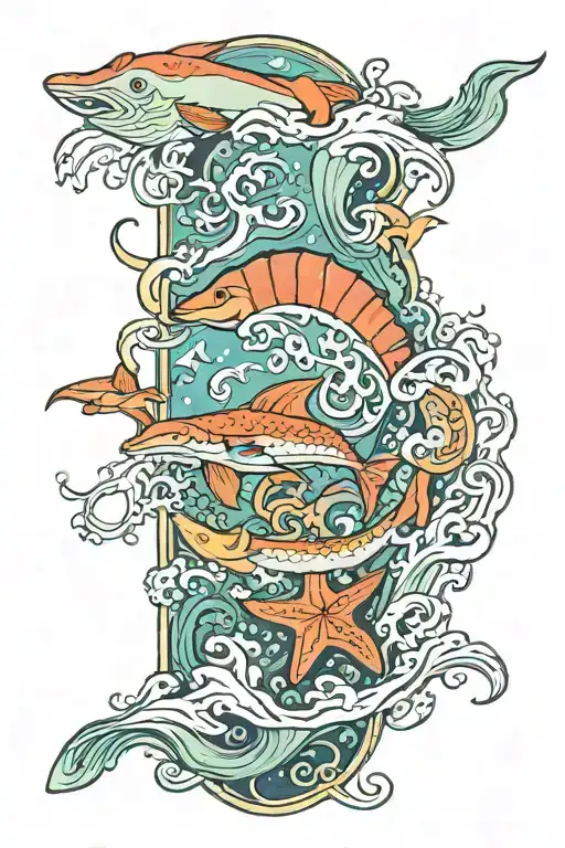 Ocean Theme Leg Sleeve