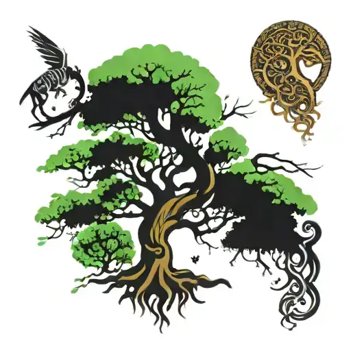 Tree Of Life With Five Figures Emerging
