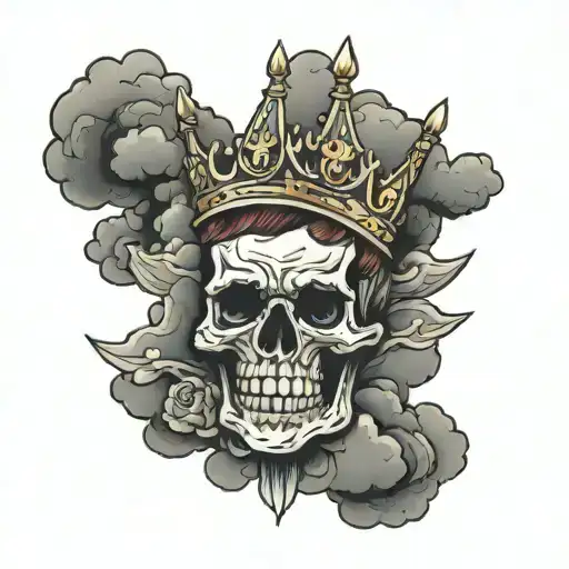 Gomez With Crown And Clouds In The Background