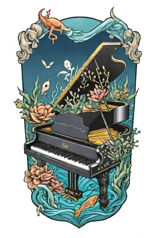 Grand Piano Emerged From Treasure Chest In Marine Life