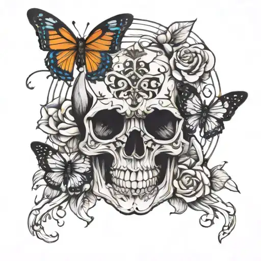 Butterflies Skull