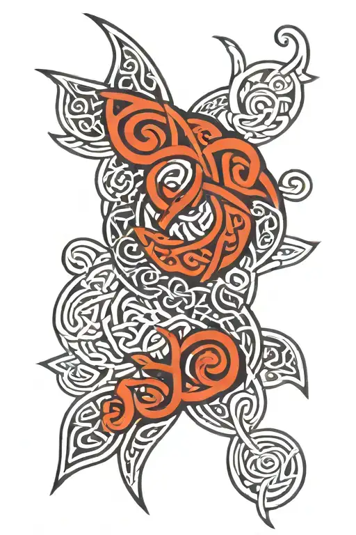 Maori Celtic Knotwork Design Incorporating