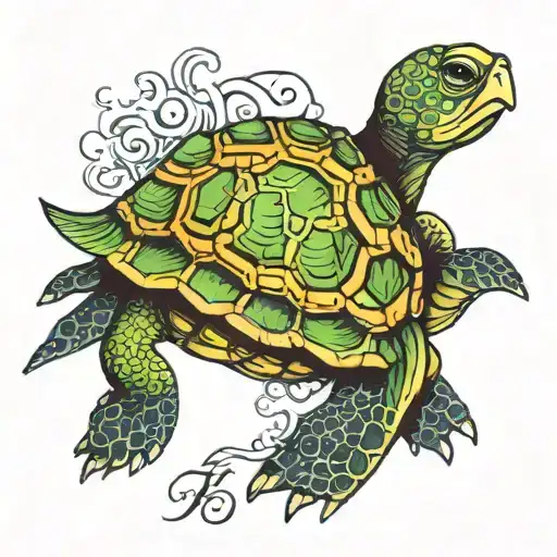Turtle With The Letter F