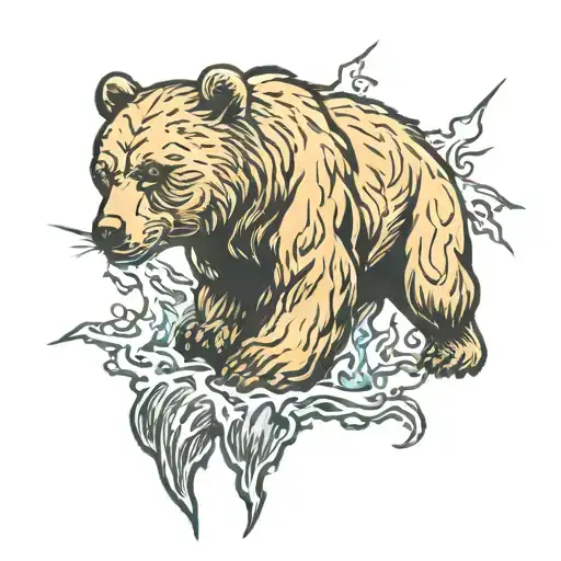 Bear And Lightning Bolt