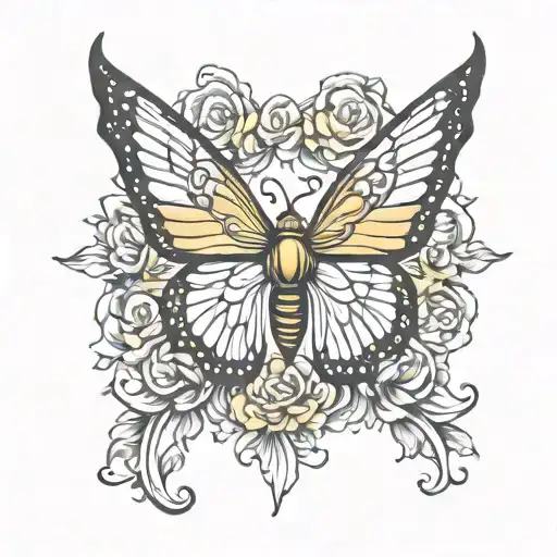 Monarch Butterly Angel Wings Spread