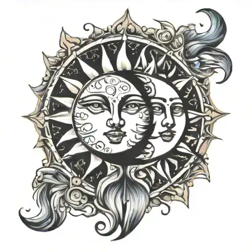 Sun And Moon Merging Together